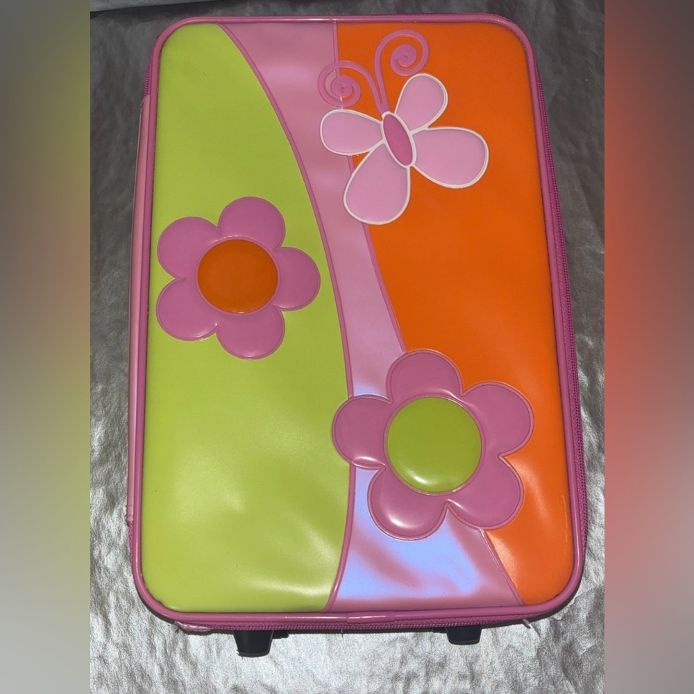 Y2K Kids Rolling Luggage  Butterfly And Flowers